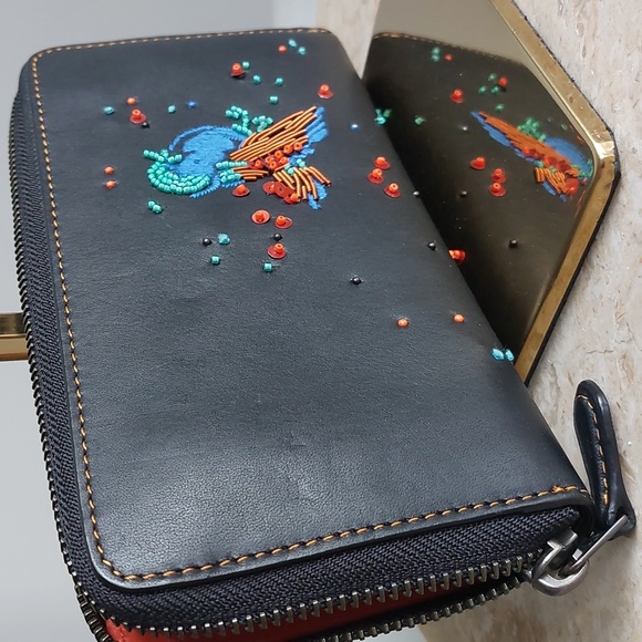 1941 Coach Glovetanned  lined rare leather  wallet NWT  wristlet Meadowlark - Picture 8 of 16